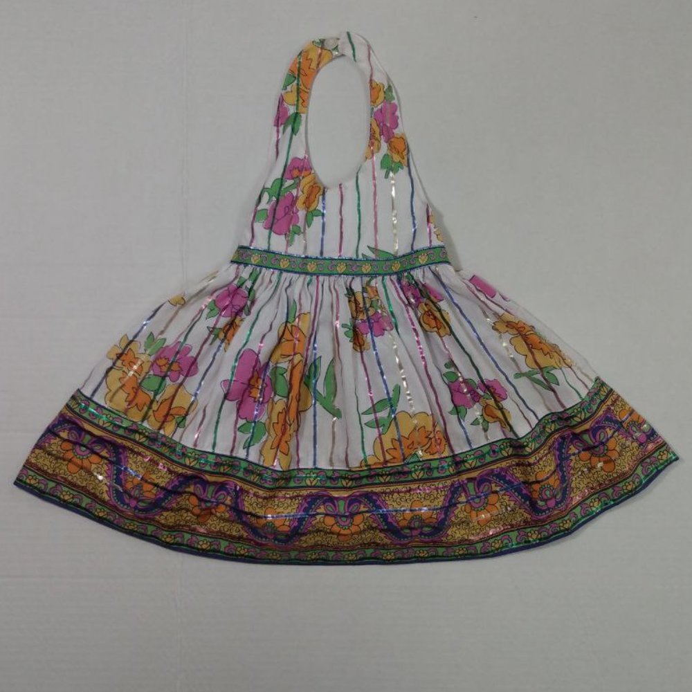 BLUEBER boulevard Kids Halter Dress With Floral Design Size 12 Months